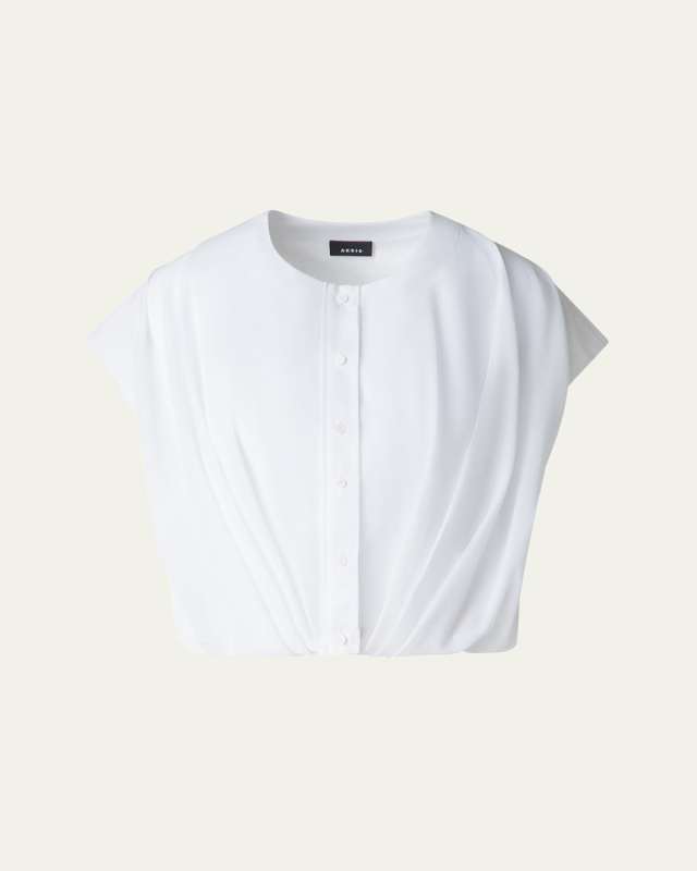 Sleeveless Cotton Voile Bubble Blouse